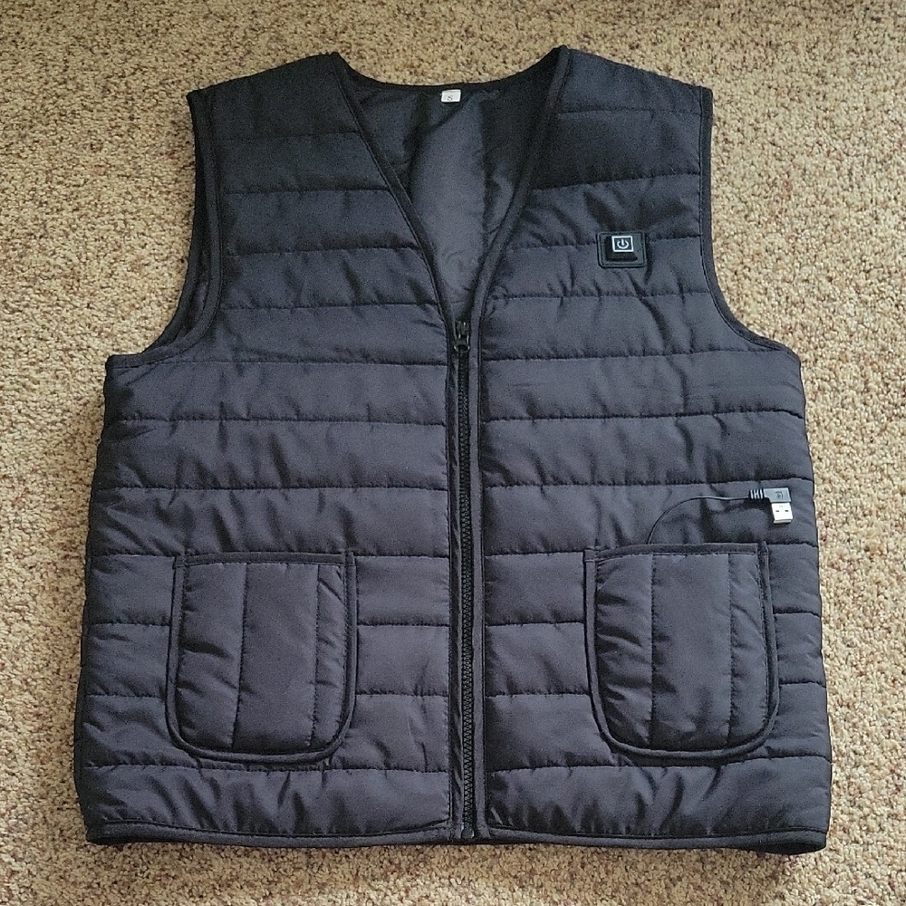 Heated Black Quilted Vest